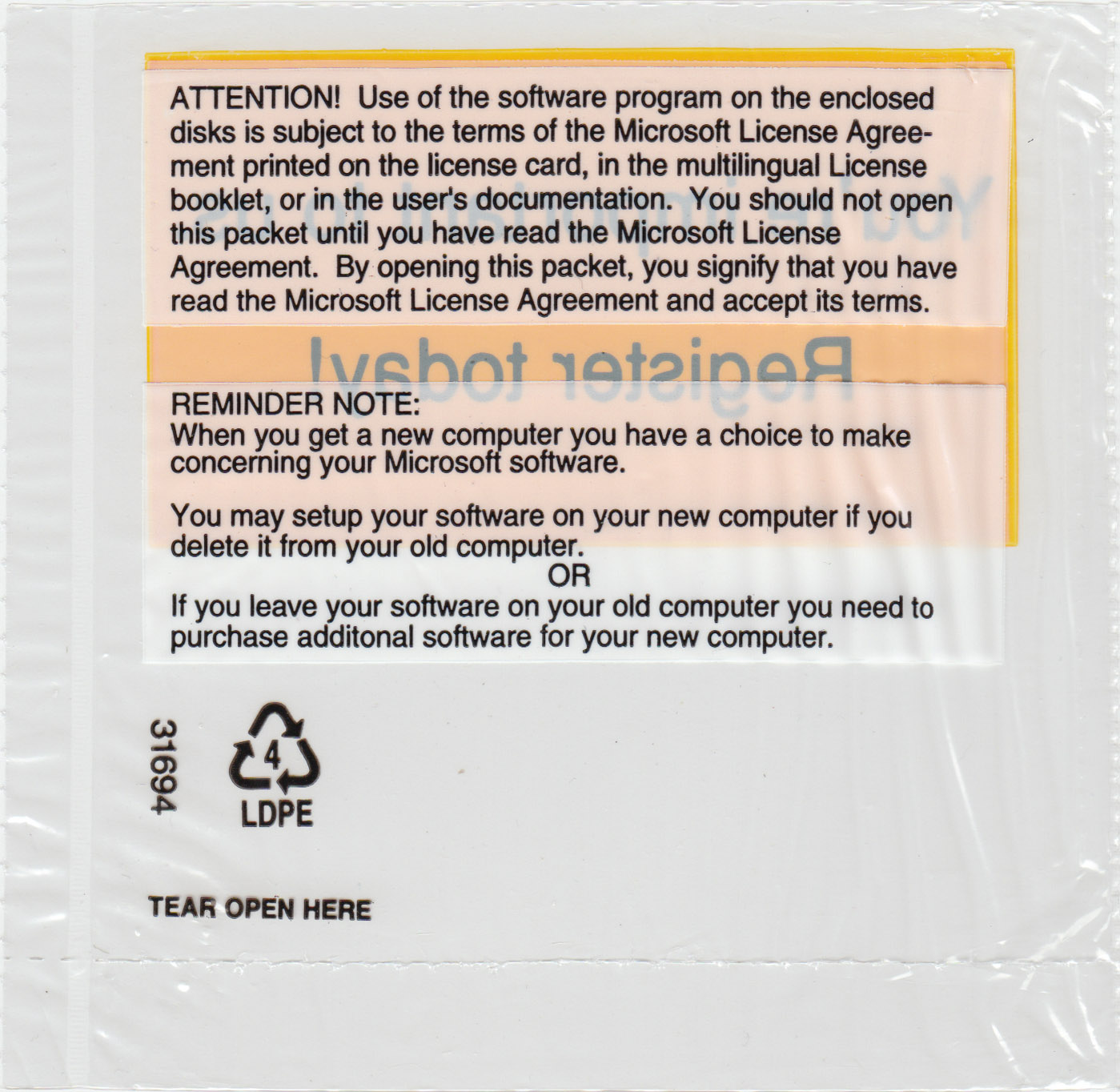 implore,conduit the software is placed within plastic pockets which implore you
